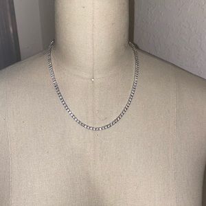 Lab created White sapphire tennis necklace
